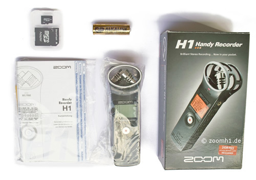 Zoom H1 ausgepackt